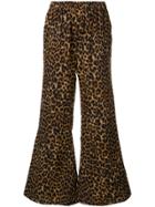 Mes Demoiselles Leopard Flared Trousers - Brown