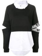 Karl Lagerfeld Fabric Mix Shirt Sweatshirt - Black