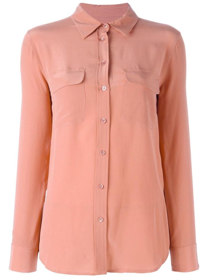 Equipment Pocketed Button Down Shirt - Pink & Purple