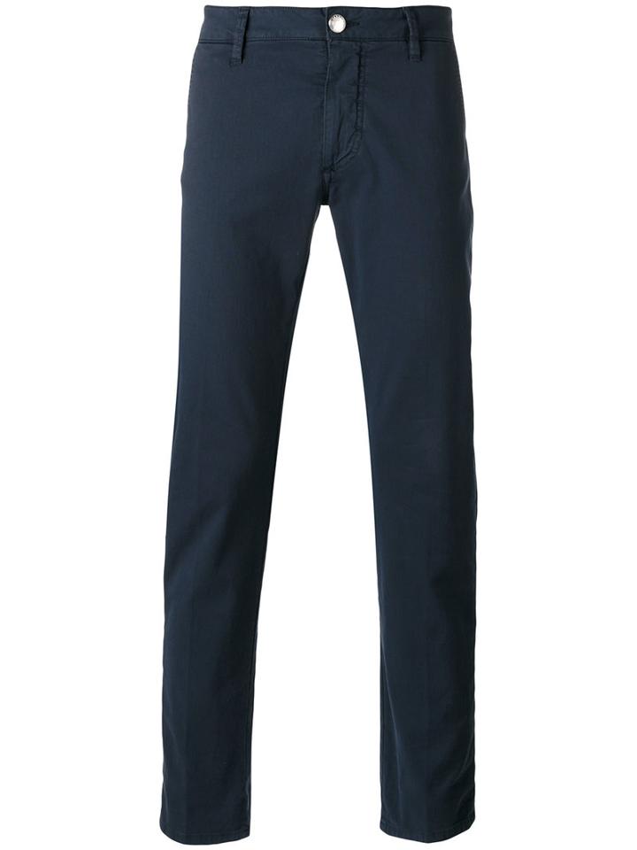 Barba Slim-fit Trousers, Men's, Size: 54, Blue, Cotton/spandex/elastane