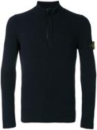 Stone Island Half Zip Knitted Jumper - Blue
