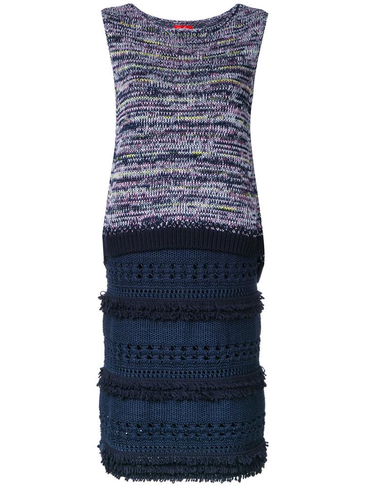Coohem Knitted Sleeveless Dress, Women's, Size: 36, Blue, Cotton/linen/flax/polyester