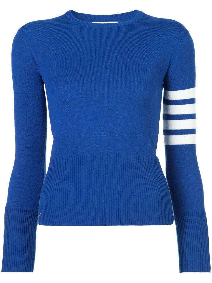 Thom Browne Cashmere Classic Crewneck Pullover - Blue