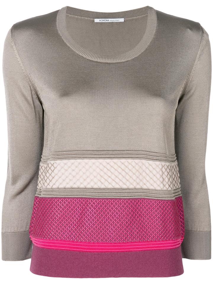 Agnona Long Sleeve Sweater - Nude & Neutrals