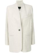 Isabel Marant - Collarless Button Coat - Women - Alpaca/virgin Wool - 38, Nude/neutrals, Alpaca/virgin Wool