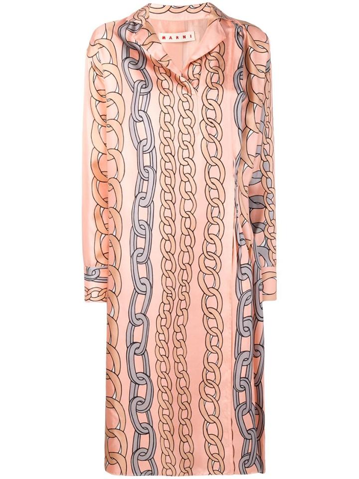 Marni Chain Print Dress - Pink