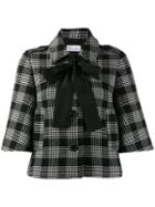 Red Valentino Red(v) Cropped Checked Jacket - Black