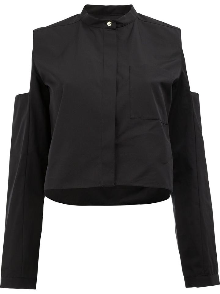 Maison Rabih Kayrouz Cut-out Shoulder Shirt, Women's, Size: 38, Black, Cotton