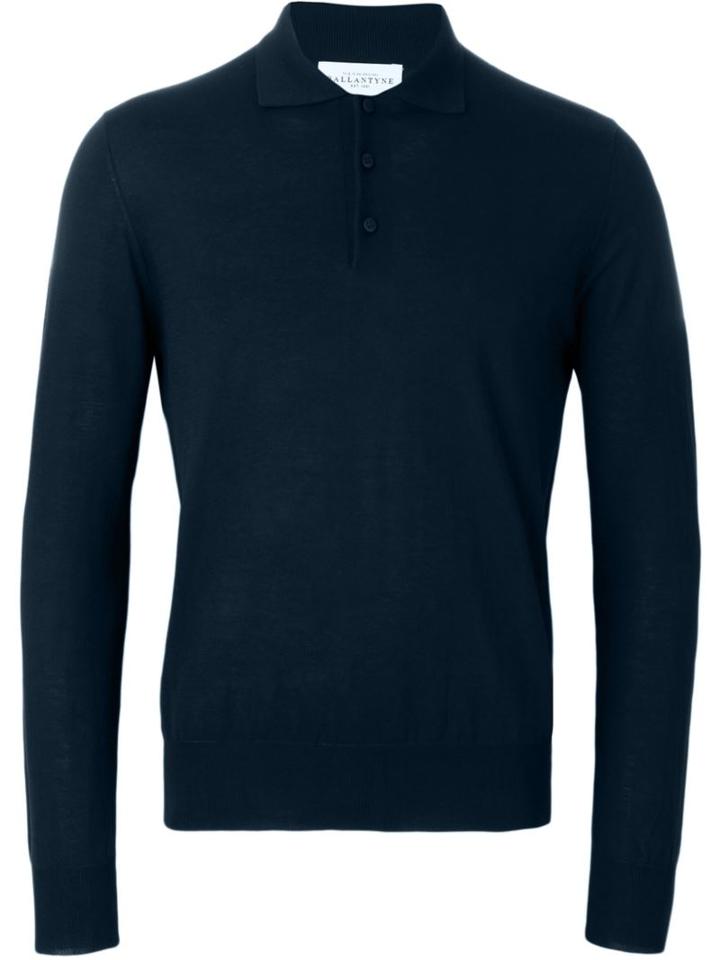 Ballantyne Longsleeved Polo Shirt, Men's, Size: 50, Blue, Cotton