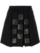 Versus Studded Pleated Front Skirt, Women's, Size: 40, Black, Polyester/polyamide/spandex/elastane/viscose