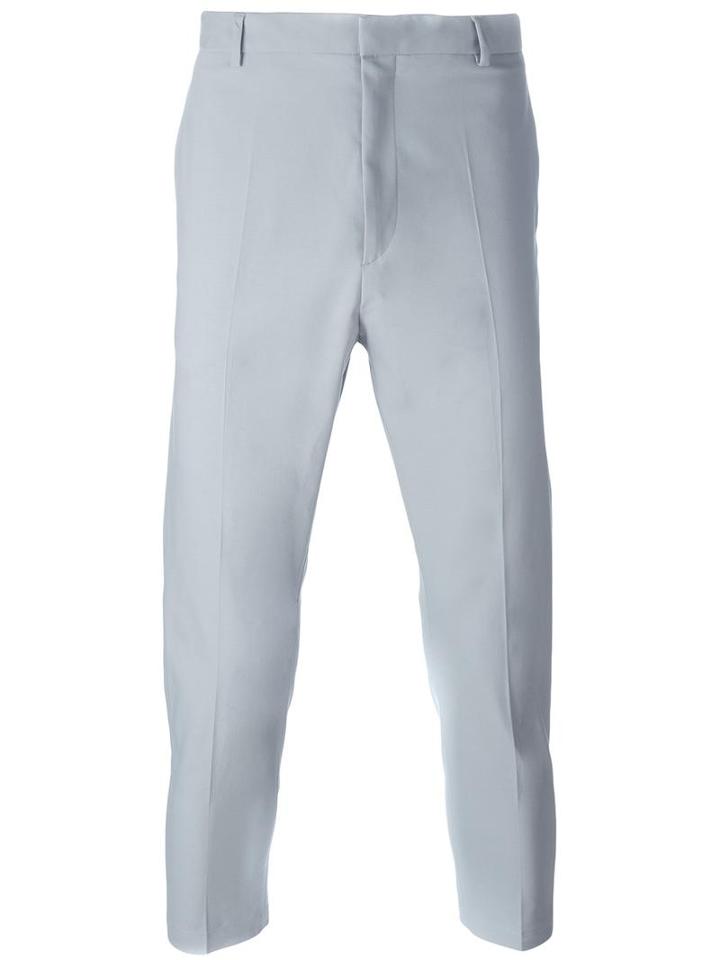 Jil Sander Cropped Trousers, Men's, Size: 46, Grey, Cotton/spandex/elastane
