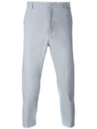 Jil Sander Cropped Trousers, Men's, Size: 46, Grey, Cotton/spandex/elastane