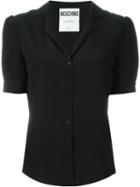 Moschino Notched Collar Shirt, Women's, Size: 46, Black, Silk