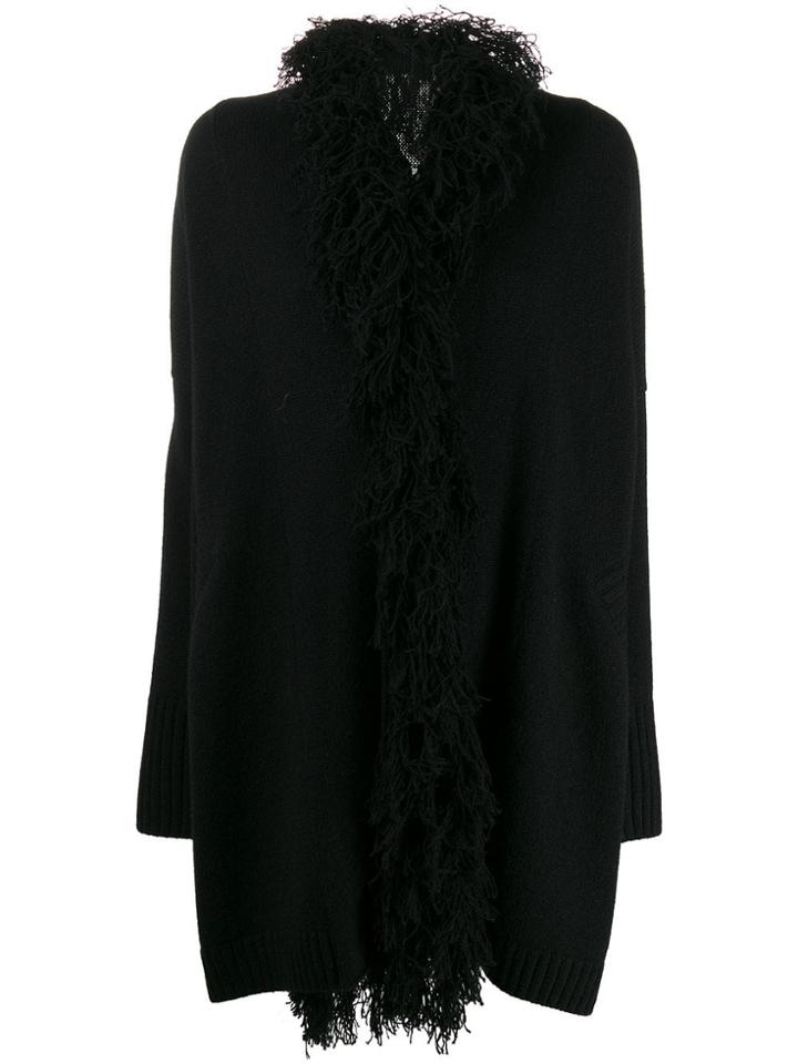 Snobby Sheep Fringe-trimmed Cardigan - Black