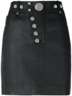 Alexander Wang - Multi Snap Mini Skirt - Women - Lamb Skin/cotton/polyester/spandex/elastane - 6, Black, Lamb Skin/cotton/polyester/spandex/elastane