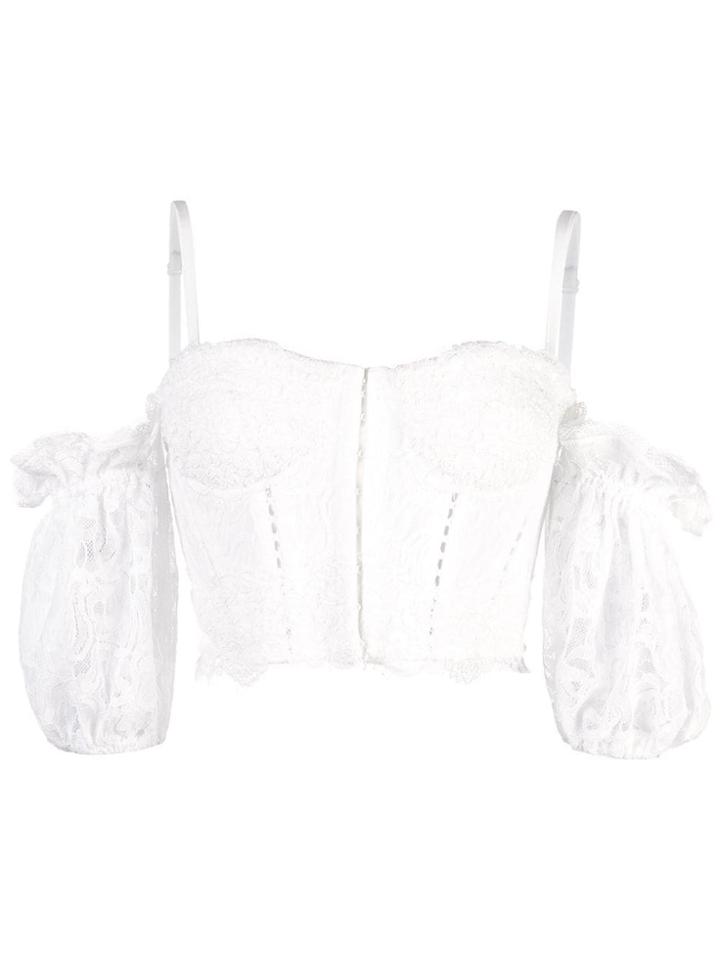 Jonathan Simkhai Corded Lace Corset Blouse - White