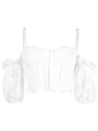 Jonathan Simkhai Corded Lace Corset Blouse - White