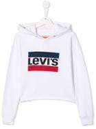Levi's Kids Logo Printed Hooded Sweatshirt - White