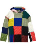Burberry Wool And Cashmere Blend Patchwork Hoodie - Green