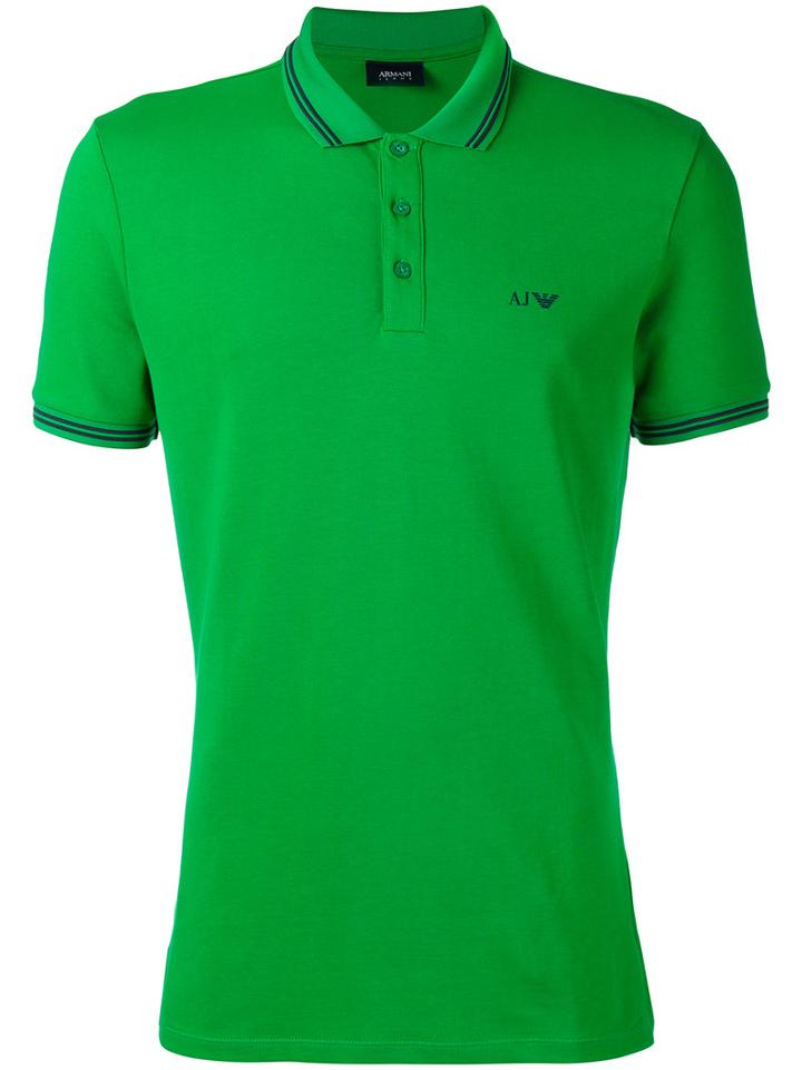 Armani Jeans - Classic Polo Shirt - Men - Cotton/spandex/elastane - M, Green, Cotton/spandex/elastane