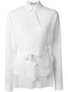 T By Alexander Wang Wrap Style Shirt, Women's, Size: 0, White, Silk