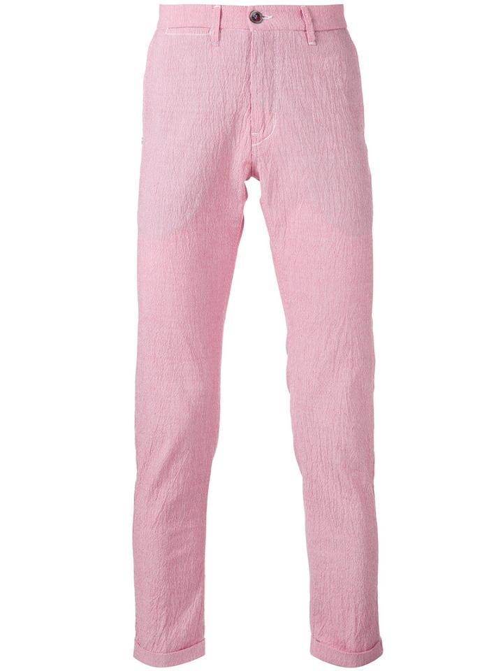 Re-hash - Pinstripe Chinos - Men - Cotton/polyester/spandex/elastane - 38, Pink/purple, Cotton/polyester/spandex/elastane