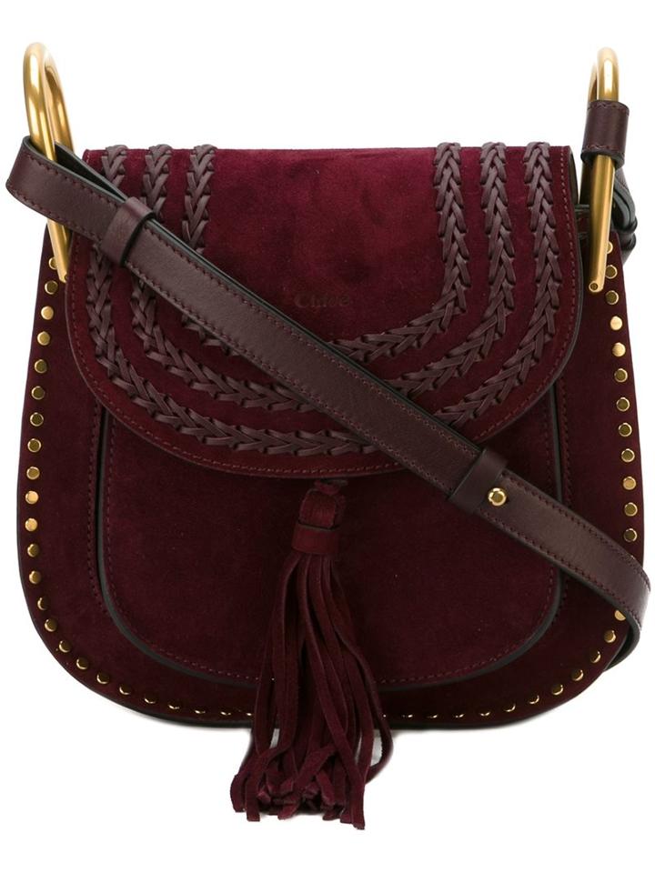 Chloé Small 'hudson' Shoulder Bag, Women's, Pink/purple, Suede