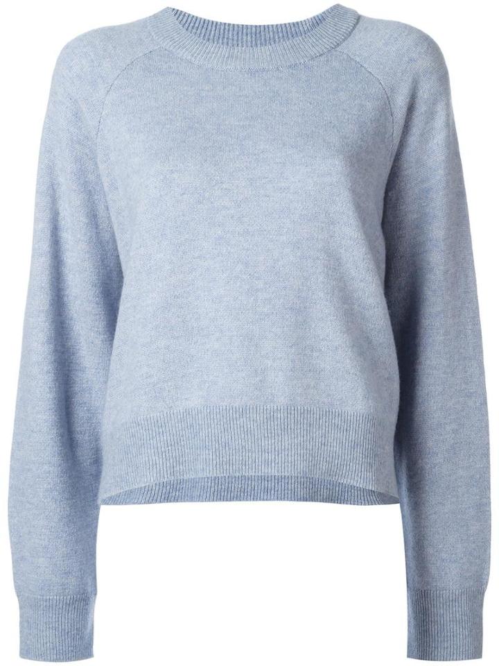 T By Alexander Wang Cropped Jumper, Women's, Size: Small, Blue, Cashmere/wool