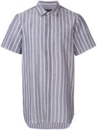 Ann Demeulemeester Striped Shortsleeved Shirt - Blue