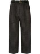 Sacai Checked Cropped Trousers - Black