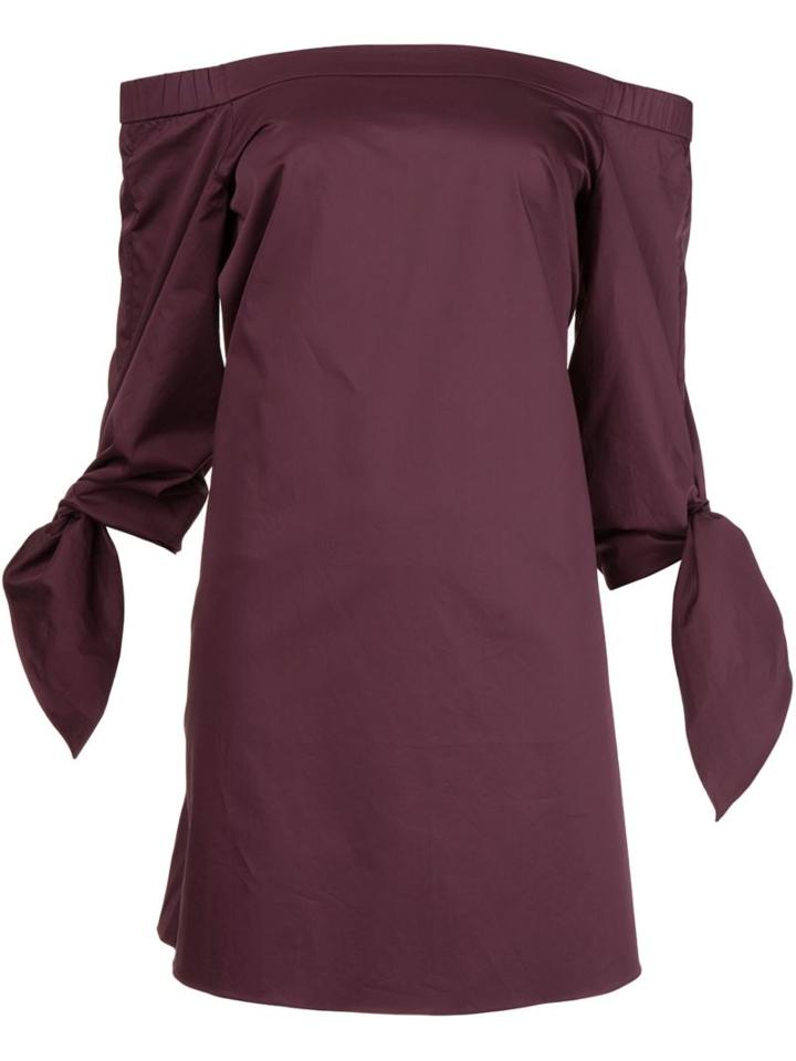 Tibi Off-the-shoulder Knot Detail Dress, Women's, Size: 0, Pink/purple, Cotton