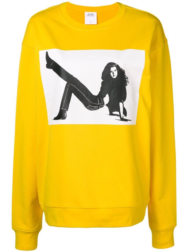 Calvin Klein Jeans Est. 1978 Logo Print Sweatshirt - Yellow & Orange