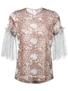 Marco De Vincenzo - Embroidered Top - Women - Polyester - 38, Women's, Grey, Polyester