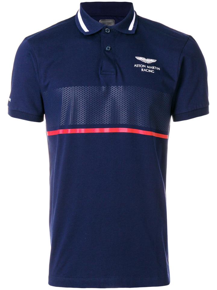 Hackett Logo Print Polo Shirt - Blue