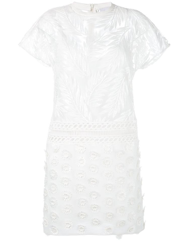 Si-jay Embroidered Flower Dress, Women's, Size: 42, White, Polyester
