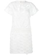 Si-jay Embroidered Flower Dress, Women's, Size: 42, White, Polyester