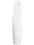 Balmain High Neck Strappy Dress - White