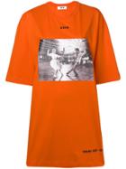 Msgm Photographic Print Oversize T-shirt - Yellow & Orange