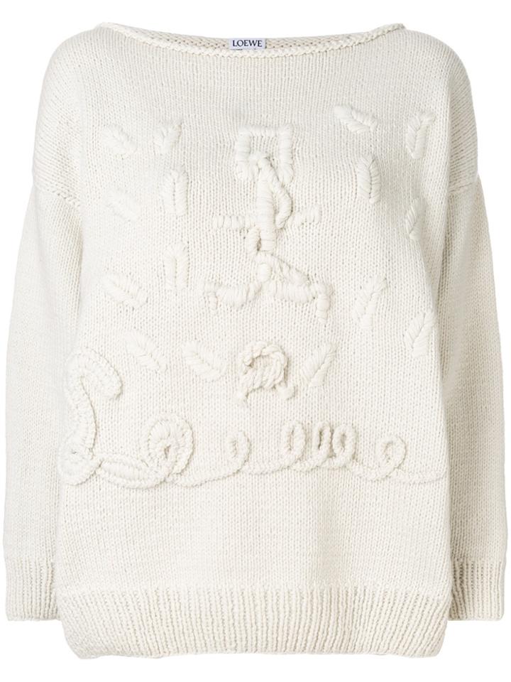 Loewe Cashmere Anchor Motif Handknitted Sweater - Nude & Neutrals