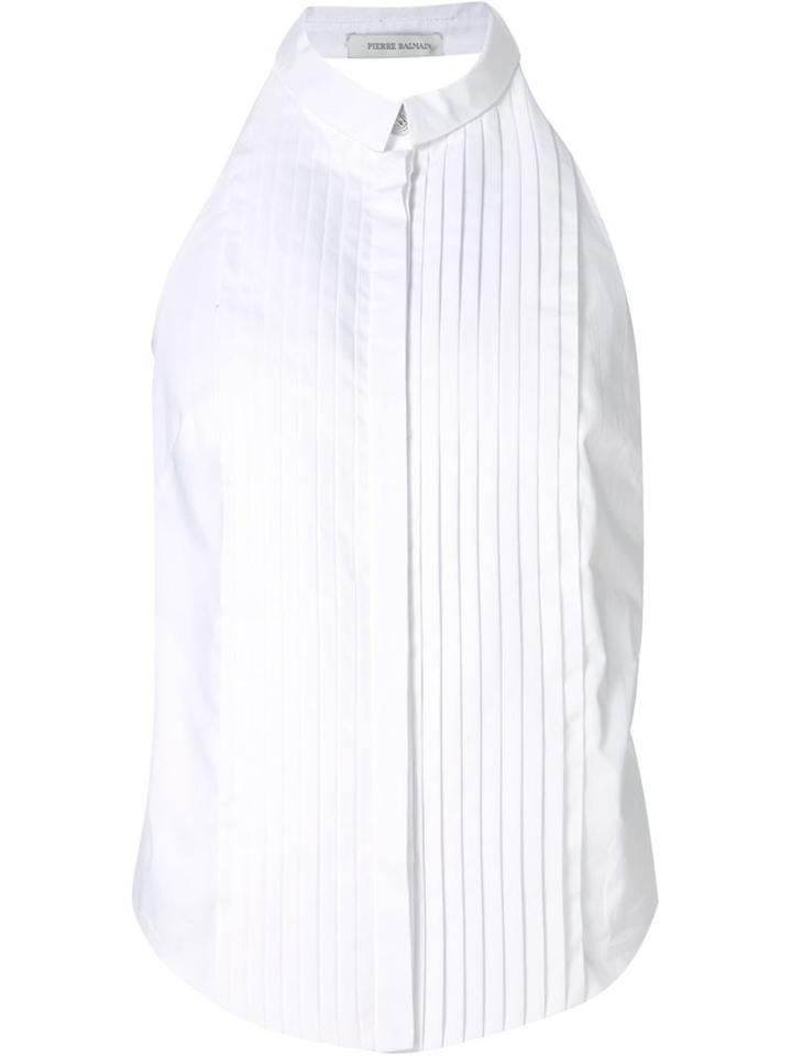 Pierre Balmain Pleated Halterneck Top