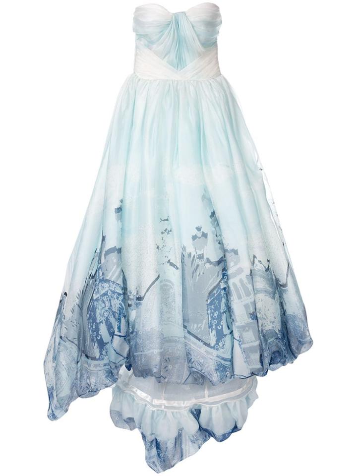 Isabel Sanchis Valencia Abstract Print Ball Gown - Green