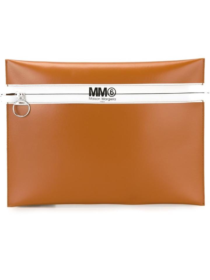 Mm6 Maison Margiela Zipped Flat Clutch, Women's, Nude/neutrals
