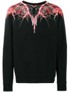 Marcelo Burlon County Of Milan - Red Lightning Print Sweatshirt - Men - Cotton - M, Black, Cotton