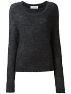 Faith Connexion Ribbed Round Neck Pullover, Women's, Size: Large, Grey, Polyamide/alpaca