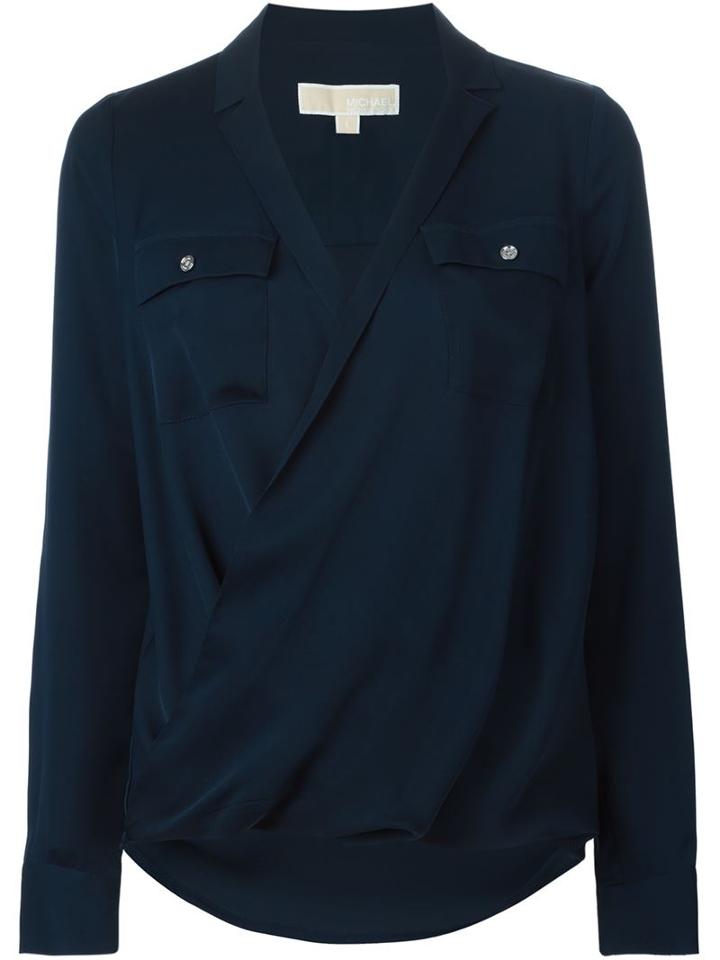 Michael Michael Kors V-neck Blouse With Two Chest Pockets