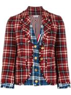 Thom Browne Contrast Check Blazer - Red