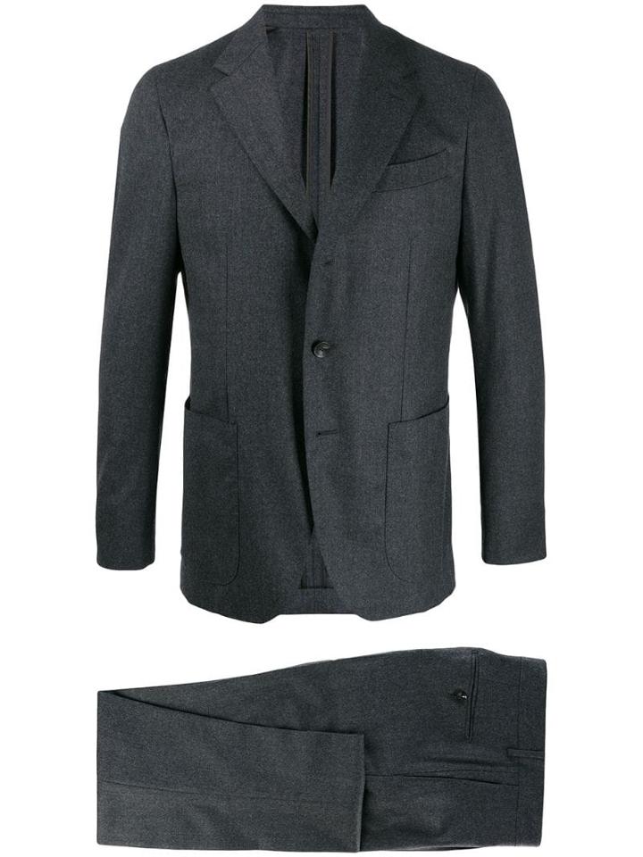 Caruso Two Piece Slim-fit Suit - Grey