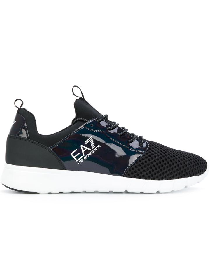 Ea7 Emporio Armani Elasticated Lace-up Sneakers - Black