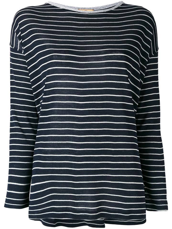 Fay - Fay Long Sleeved Top - Women - Silk - M, Women's, Blue, Silk