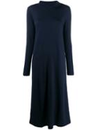 Aspesi Turtleneck Knitted Flared Dress - Blue